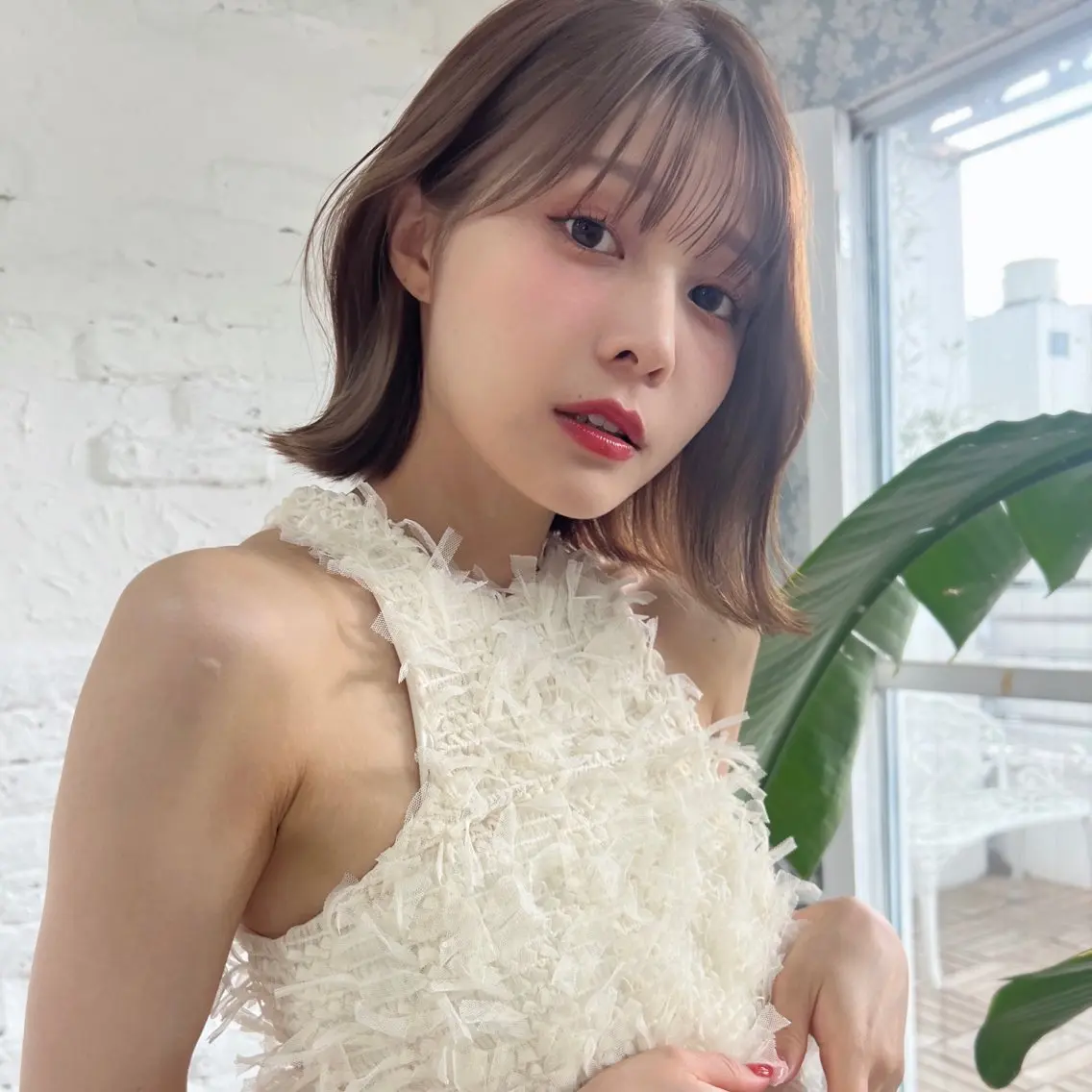 ショート 切りっぱなしボブ ボブ 外ハネヘア カット トリートメント 韓国モテhair🍑 momoのヘアスタイル