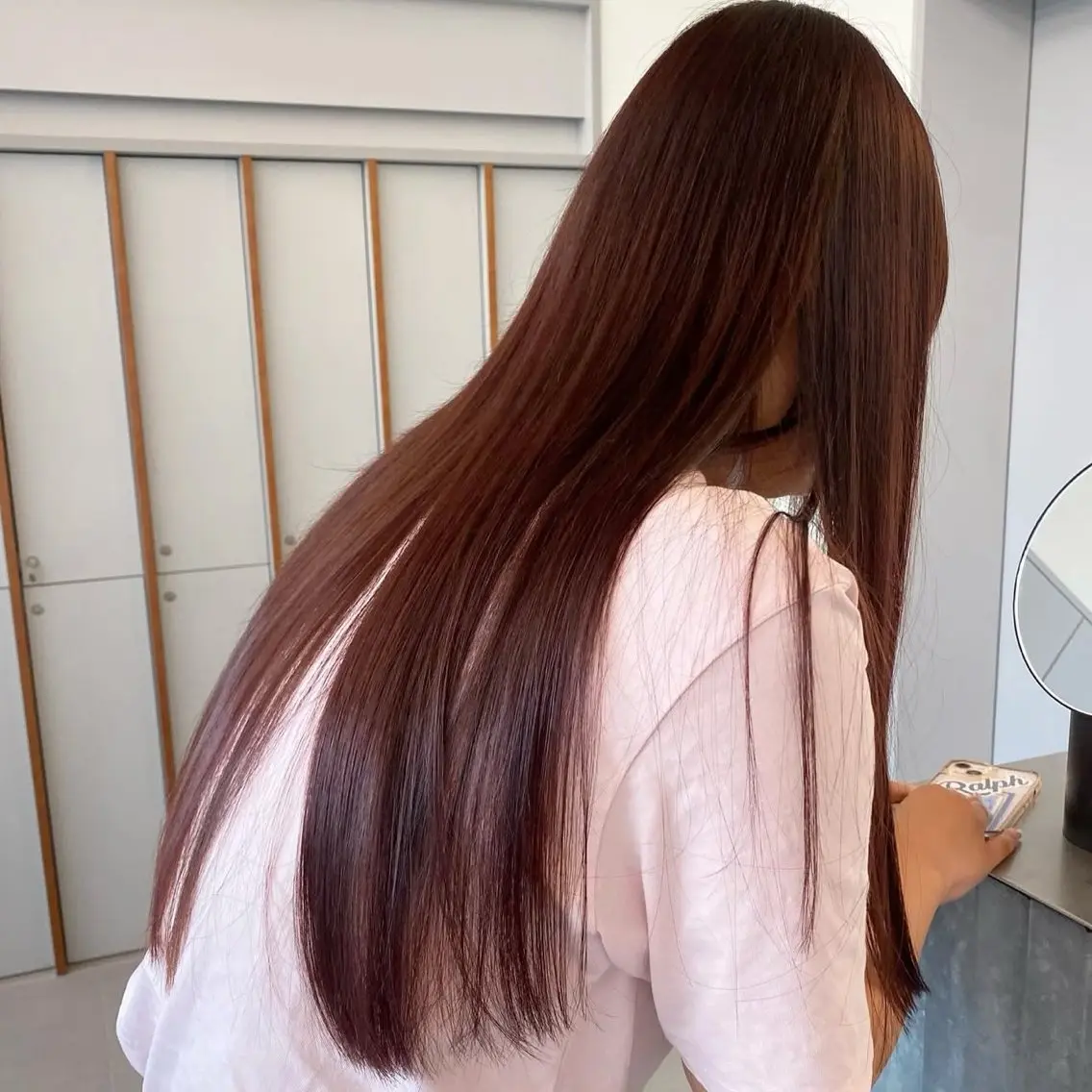 ロング カラー 透明感カラー カット ヘアカラー トリートメント レイヤー/縮毛矯正/ 暖色/mao🎀のヘアスタイル