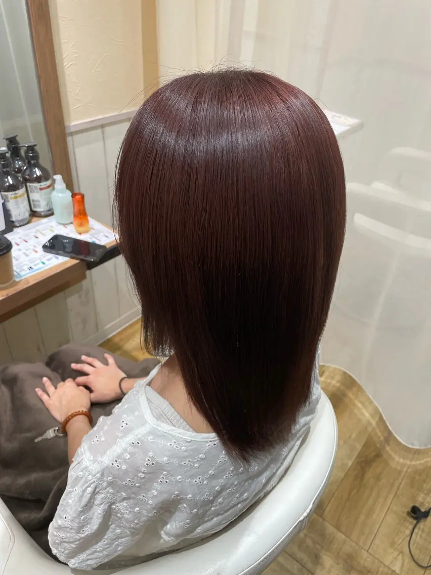セミロング レッドブラウン ase.糸島店 MAIのヘアスタイル
