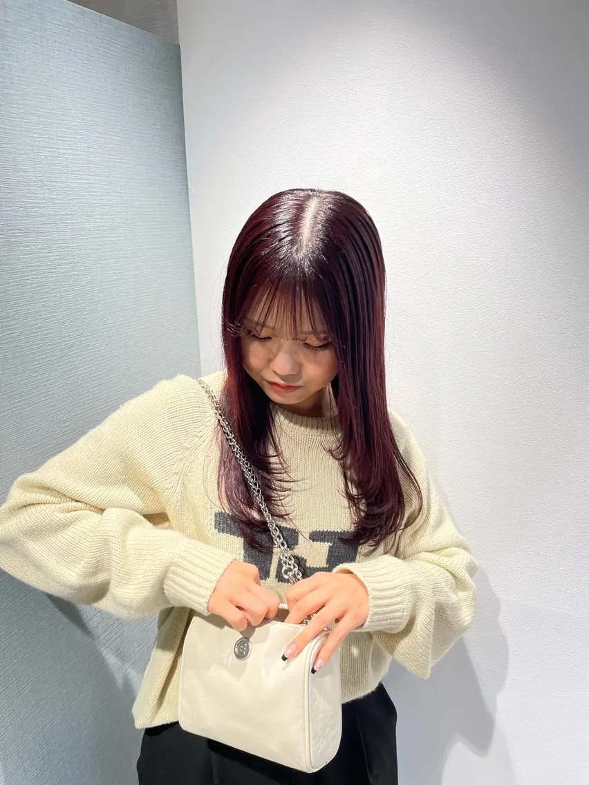 ロング 顔周りカット レイヤーカット 立野 莉央のヘアスタイル