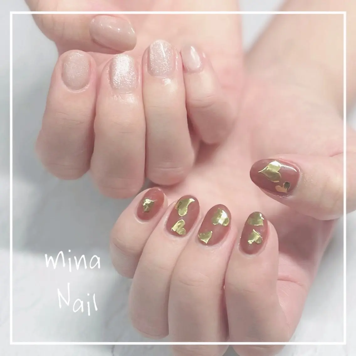 ネイル マグネットネイル バレンタイン mina Nailのネイルデザイン