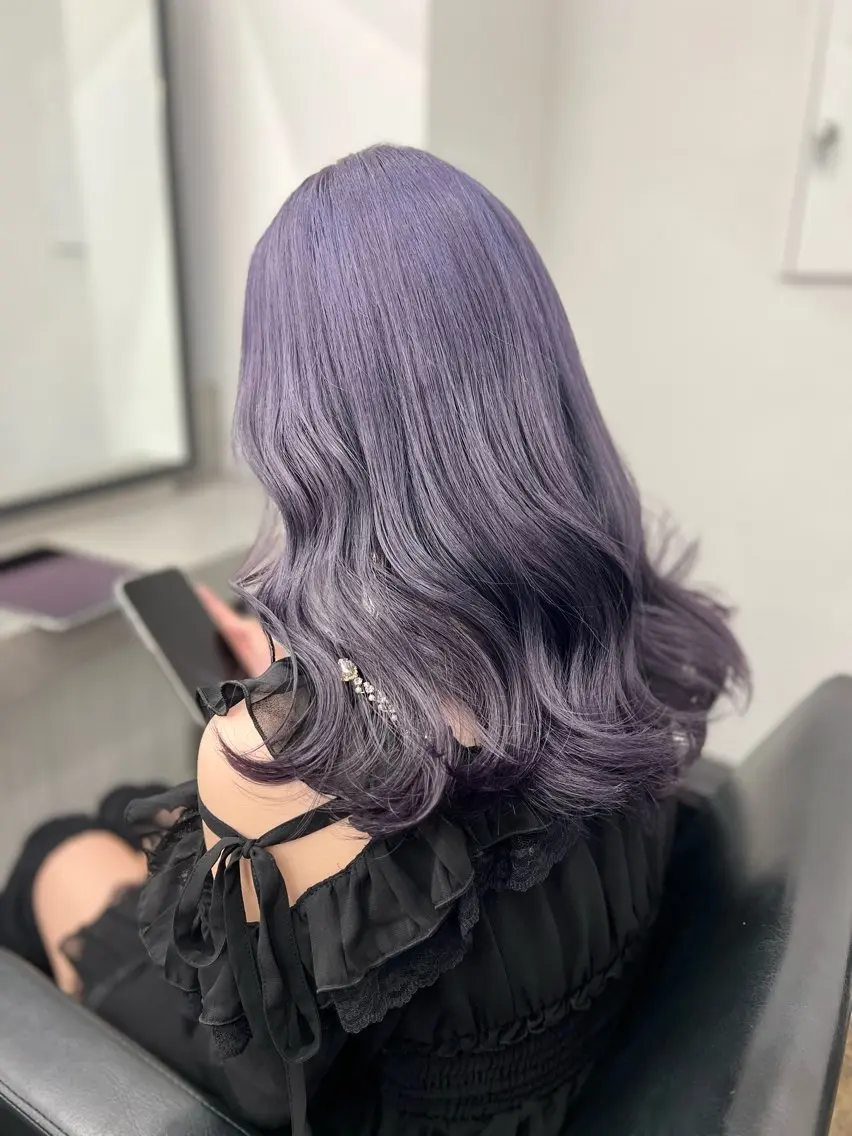 ロング カラー パープルカラー ヘアカラー 透明感カラー特化🫧 🦋栗原🦋のヘアスタイル