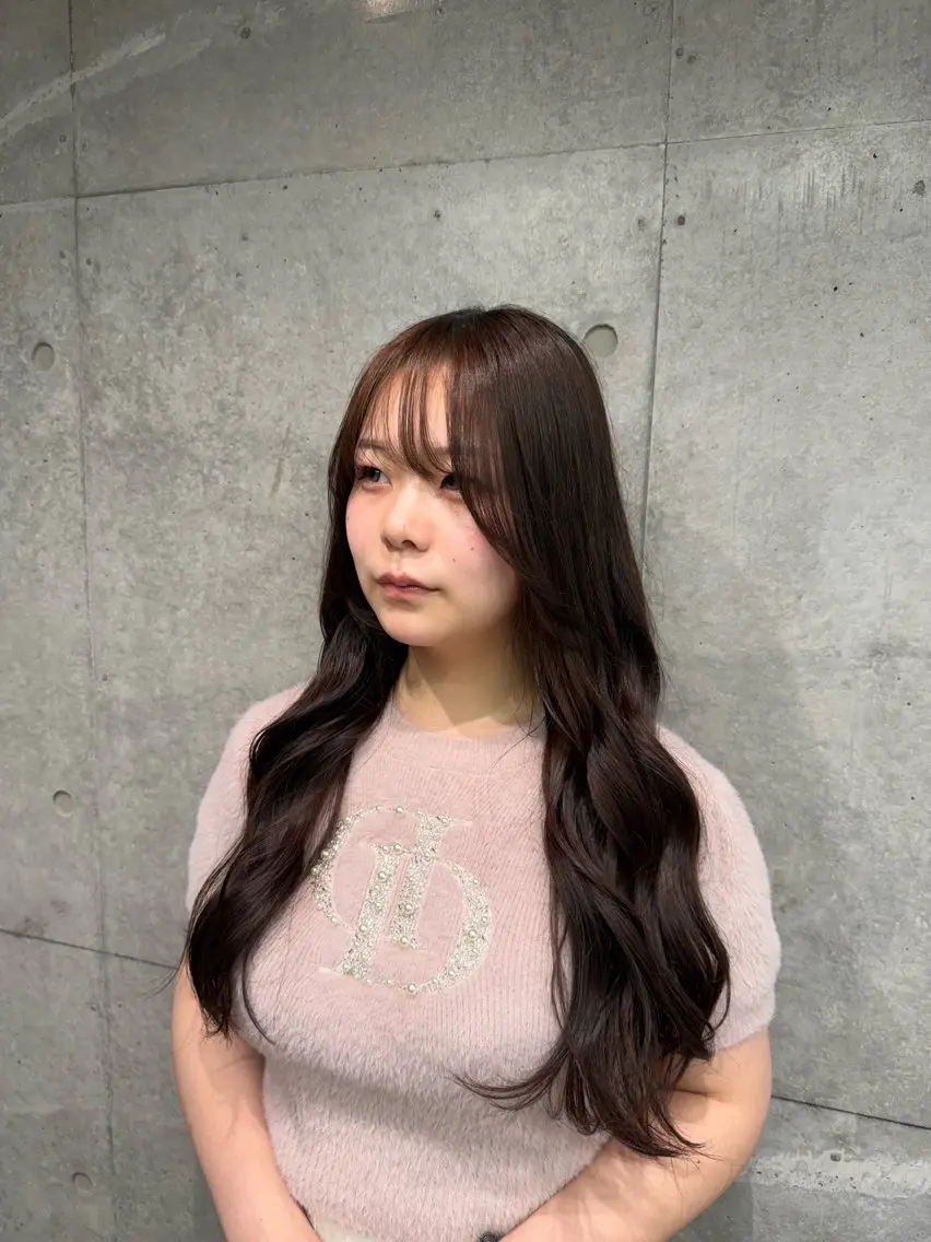 ロング カラー カット トリートメント ヘッドスパ ヘアセット 艶カラー/レイヤー/ 顔周り/ゆな🕊️のヘアスタイル