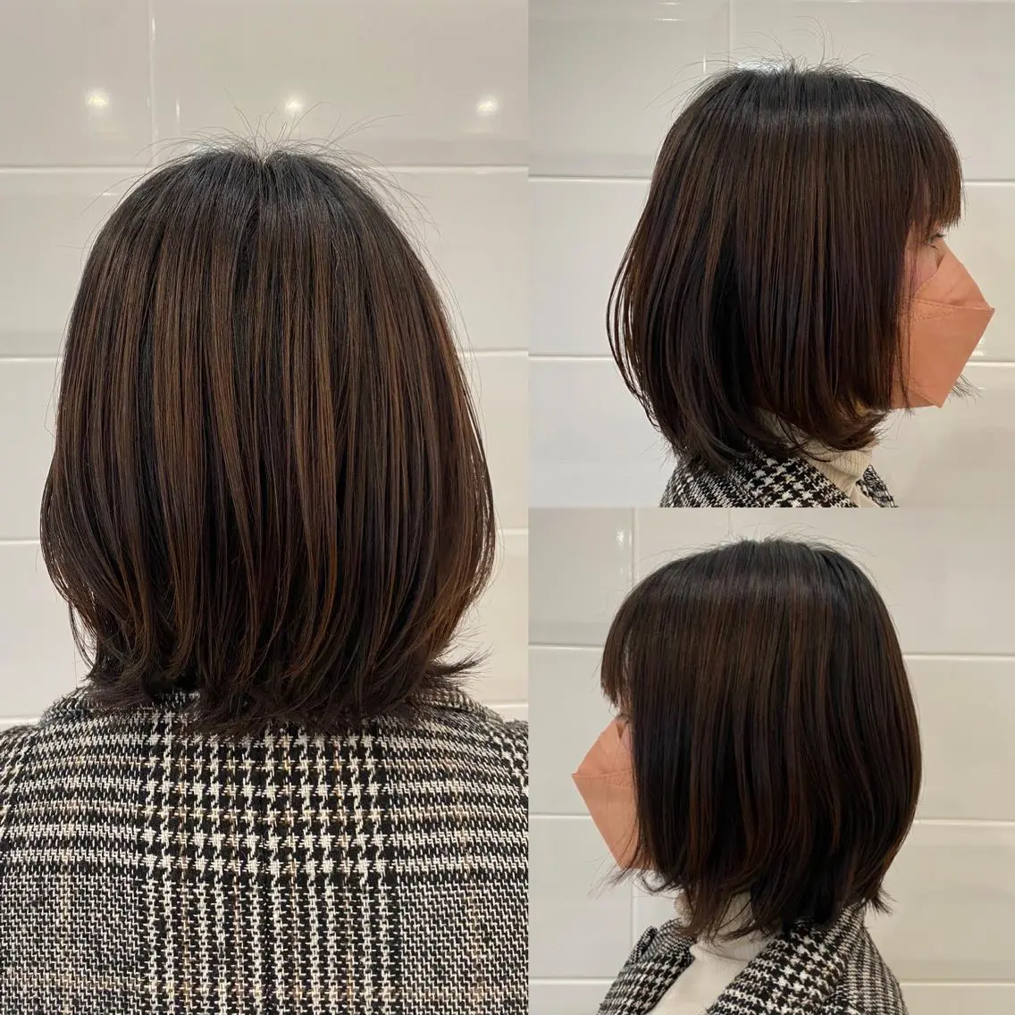 ミディアム ボブ 外ハネヘア 竹内 美貴のヘアスタイル