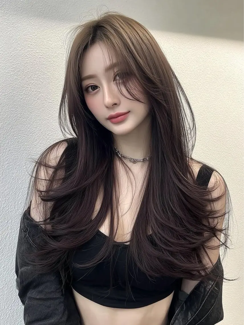 ロング 髪質改善 韓国風ヘア トリートメント カット ヘアカラー トリートメント 韓国ヘア/透明感カラ ー/梅田/ayanoのヘアスタイル