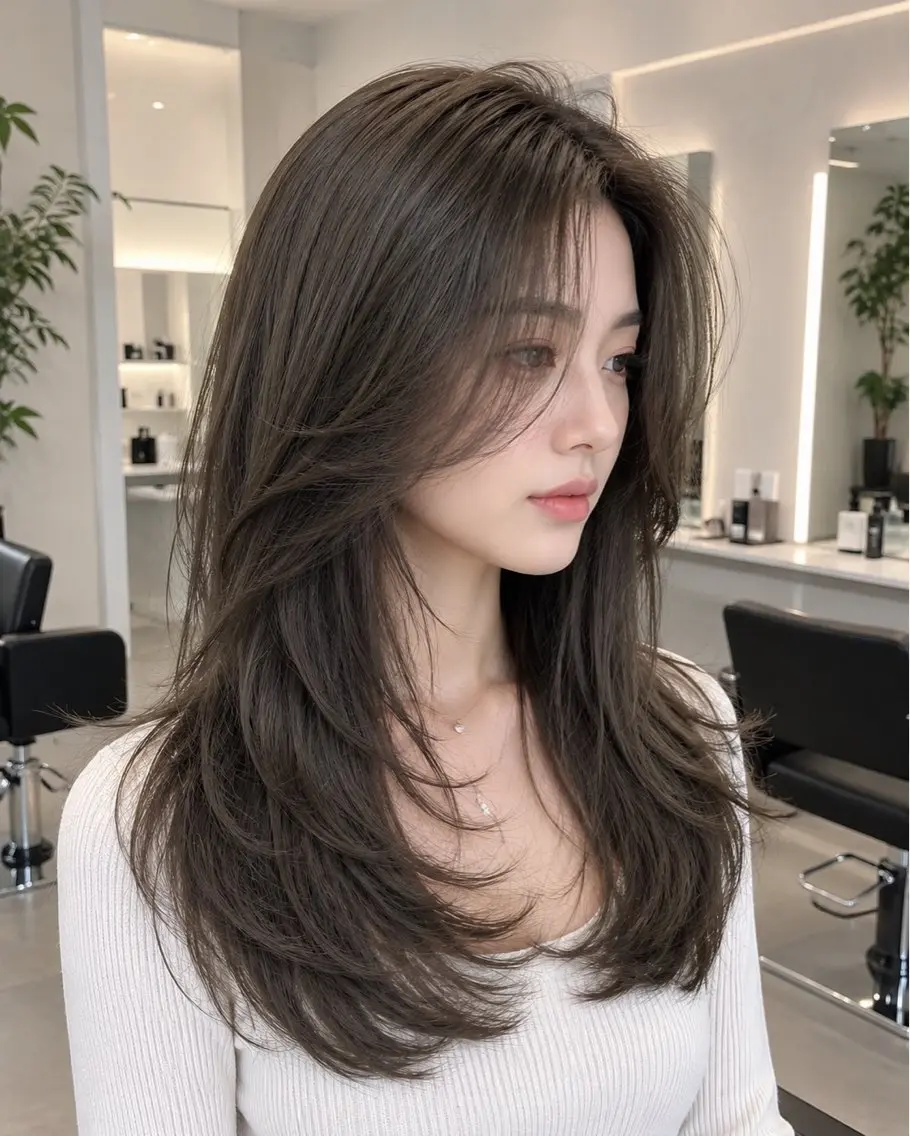 ロング カット トリートメント ヘッドスパ ヘアセット 🌿透明感モテヘア ツヤ髪/レイヤー🌿のヘアスタイル