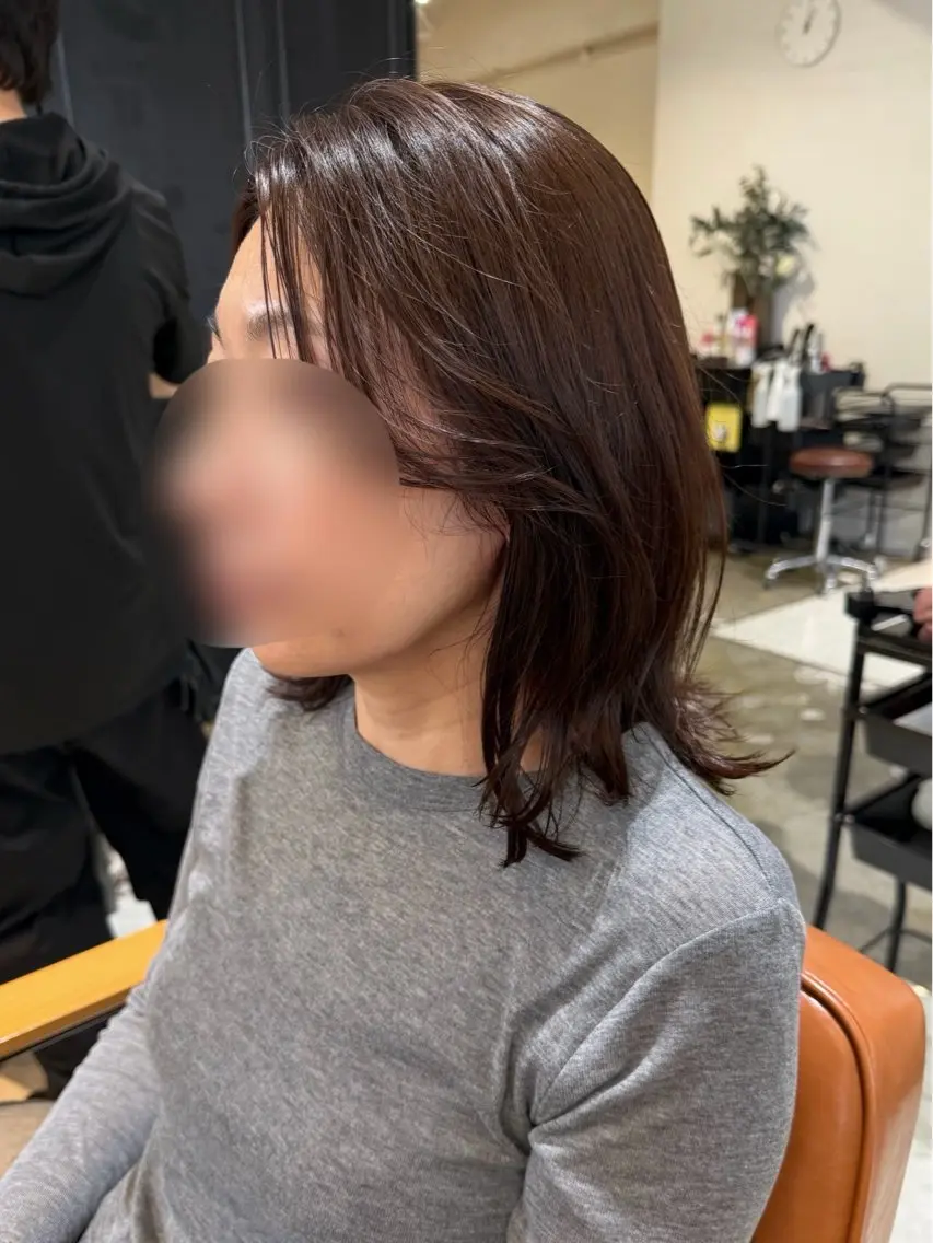 ミディアム カラー ブラウンカラー 外ハネヘア ひょうどう かおり🐻❄️のヘアスタイル