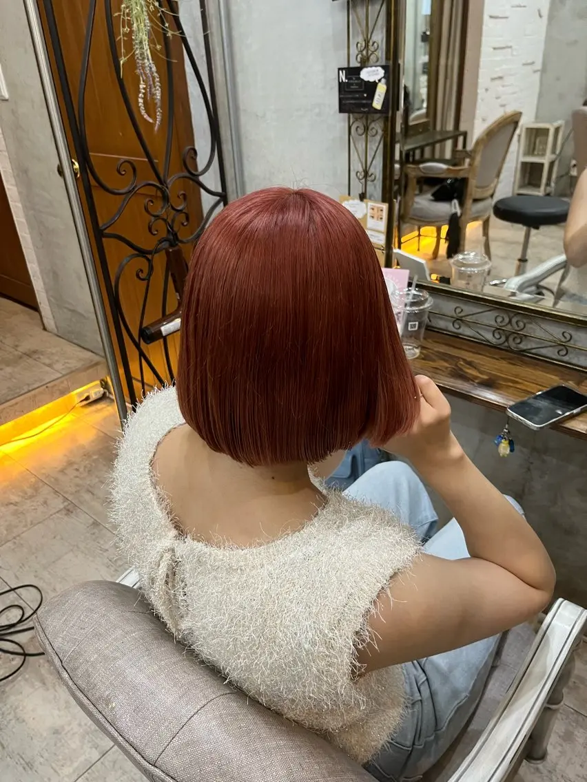 ミディアム カラー ヘアカラー トリートメント 艶髪/ハイトーン/ ヘアセット/モエノのヘアスタイル