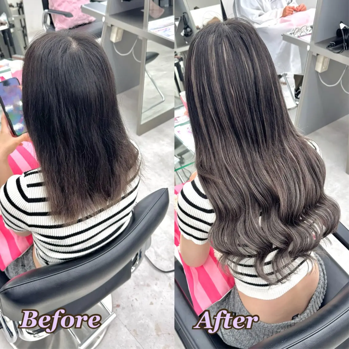 エクステ ヘアメ🎀ハイトーン 🩵エクステ🪄しほのヘアスタイル