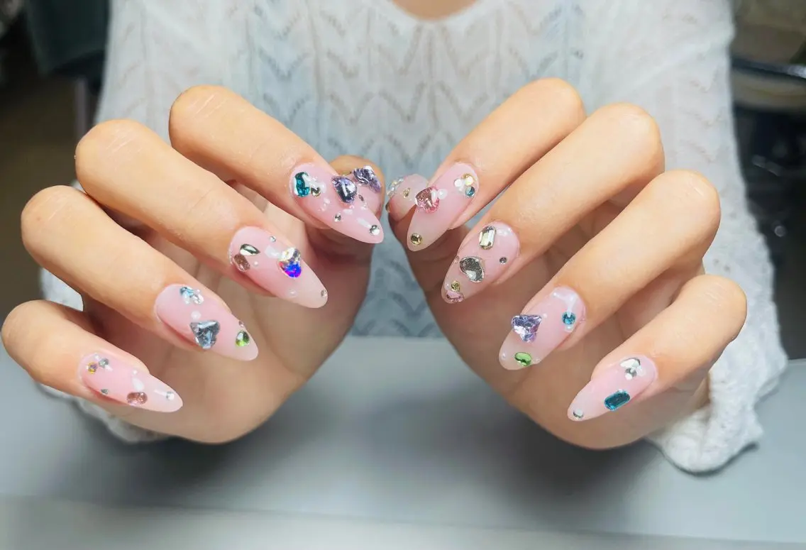 ネイル ボルドー チークネイル 長さ出し フレンチネイル ジェルネイル アンアンBelle Nail 池袋のネイルデザイン