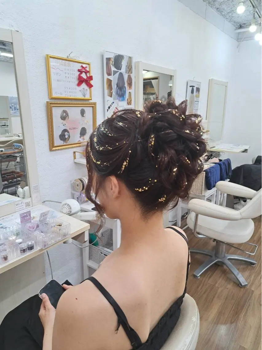 ロング ヘアセット GLOSS 心斎橋 山上のヘアスタイル