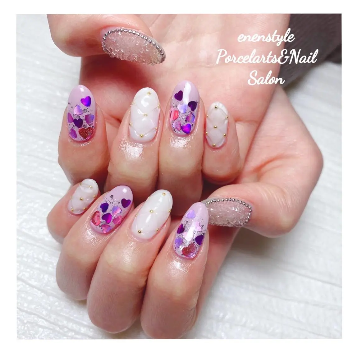ミディアム ネイル 🐾enen style 🐾のネイルデザイン