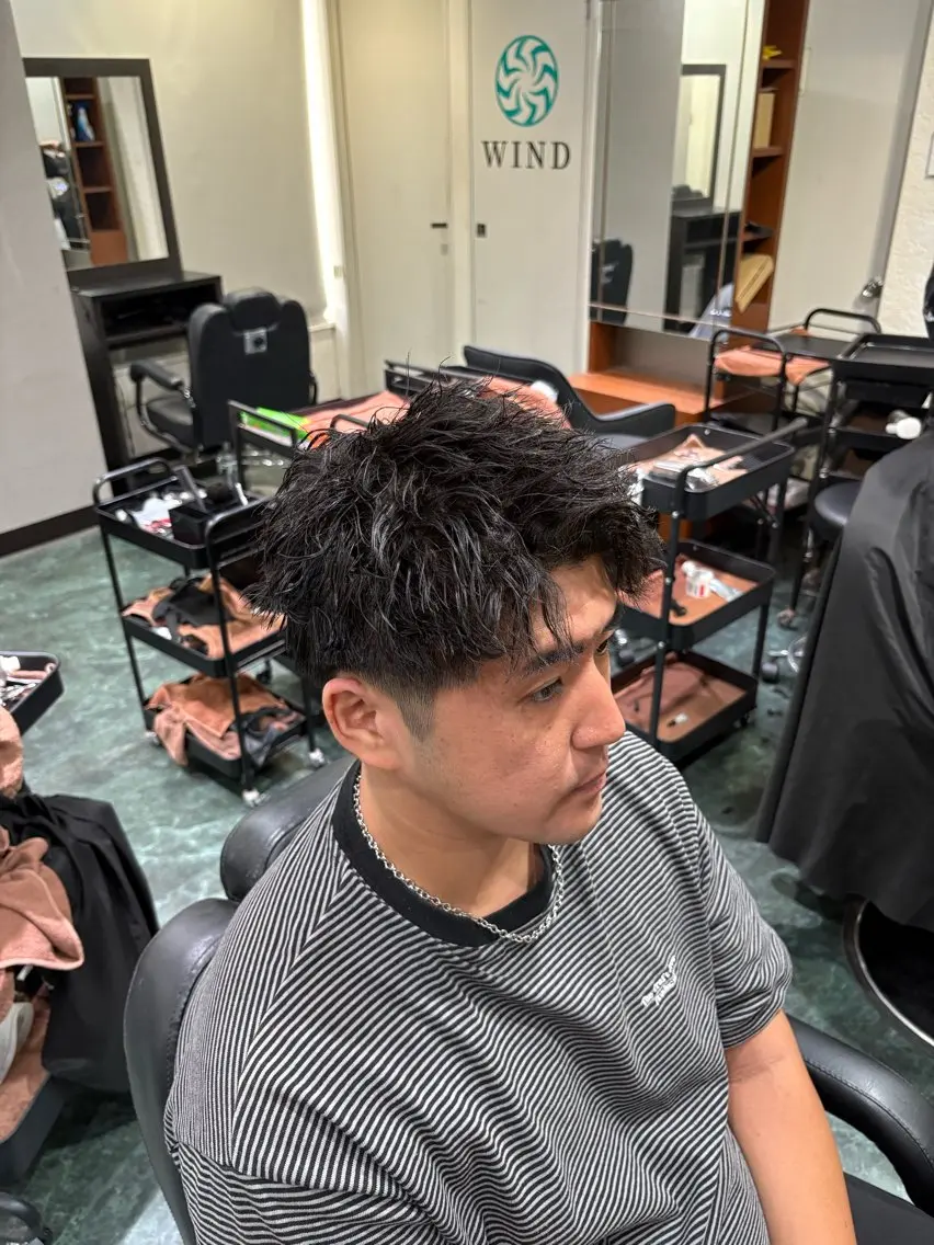 パーマ メンズ カット パーマ 嶋田 海輝斗のヘアスタイル