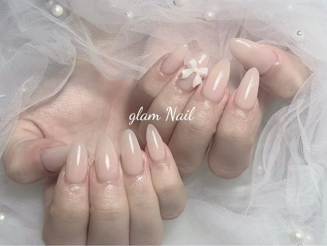 ネイル エツメ💅 長さ出し🎀デザインのネイルデザイン