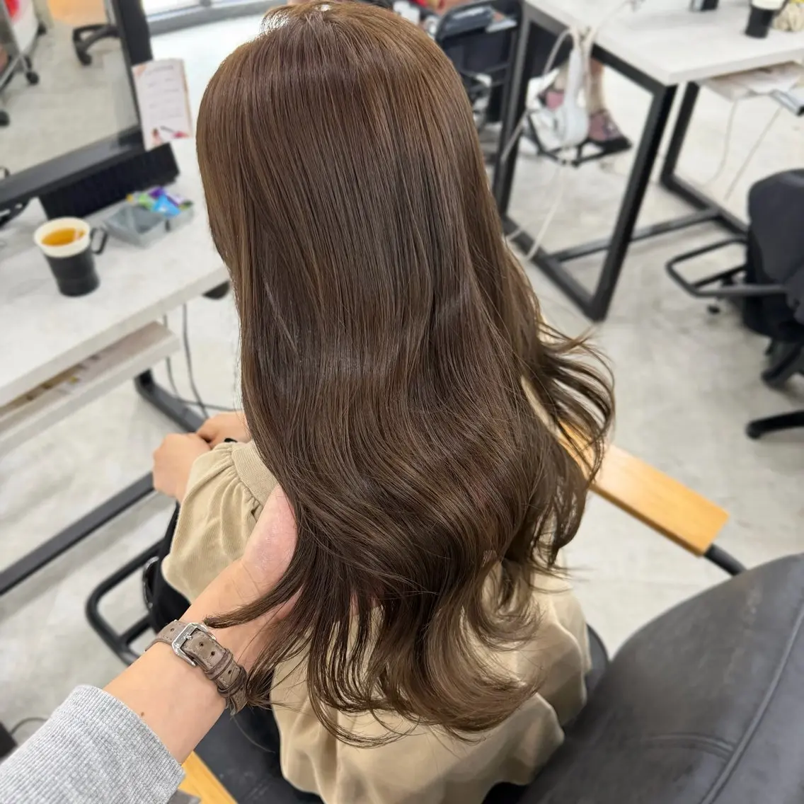 ロング カラー ヘアカラー Rinka/梅田/ 透け感カラー🤎のヘアスタイル