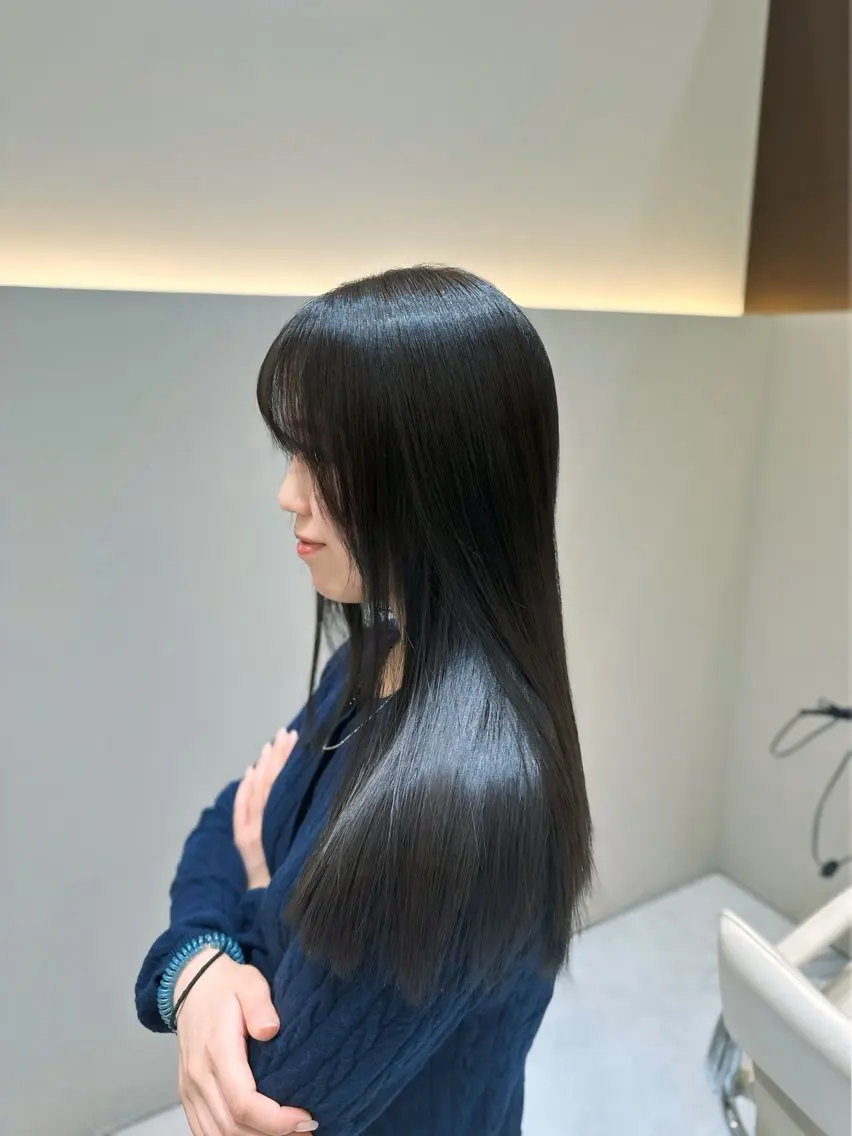 ロング 縮毛矯正 縮毛矯正特化 k-two土田陸登のヘアスタイル