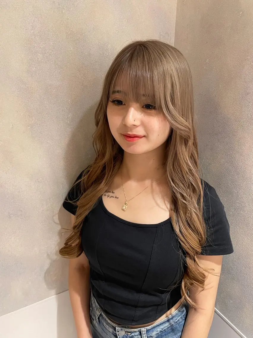 ロング カラー 縮毛矯正/アレンジ FACE。ゆのんのヘアスタイル