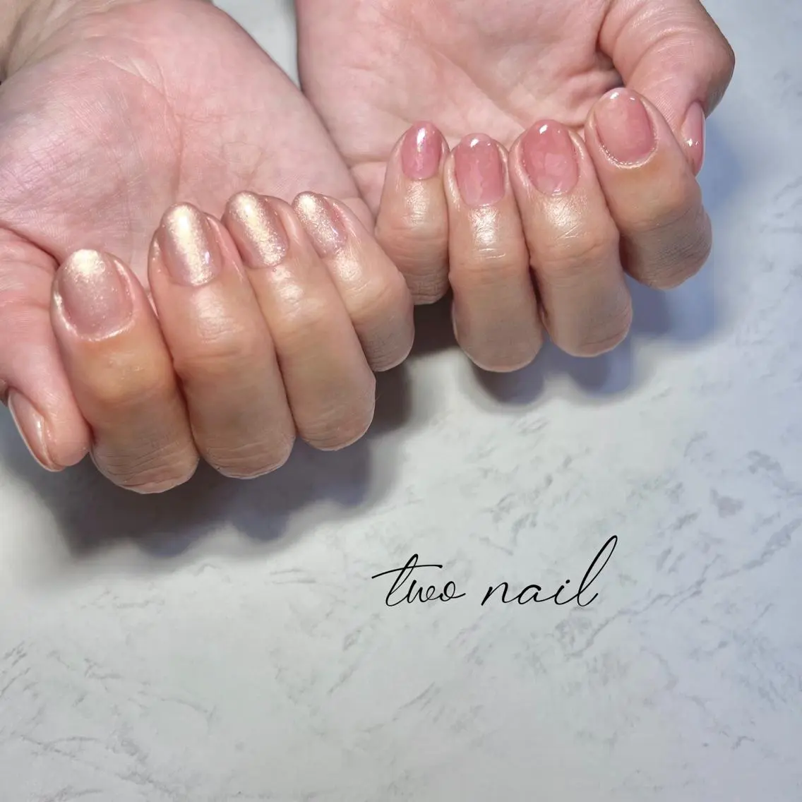 ネイル アートネイル フットネイル ハート ニュアンスネイル ホワイト two nailのネイルデザイン
