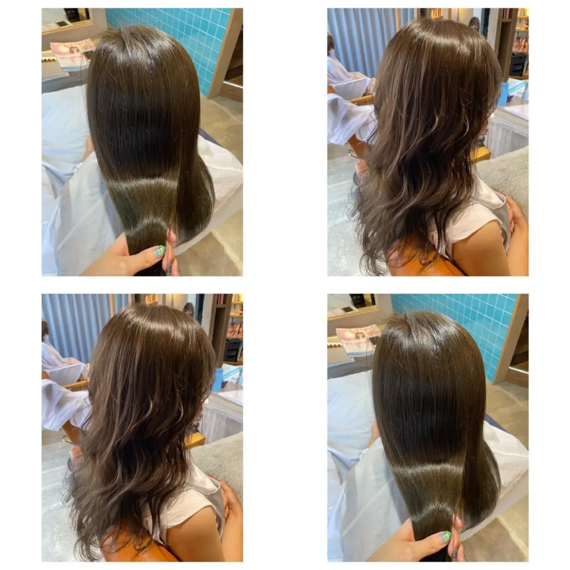 カラー グレージュ カット 縮毛矯正 トリートメント 🩵盛れる顔周りヘア EMI🩵のヘアスタイル