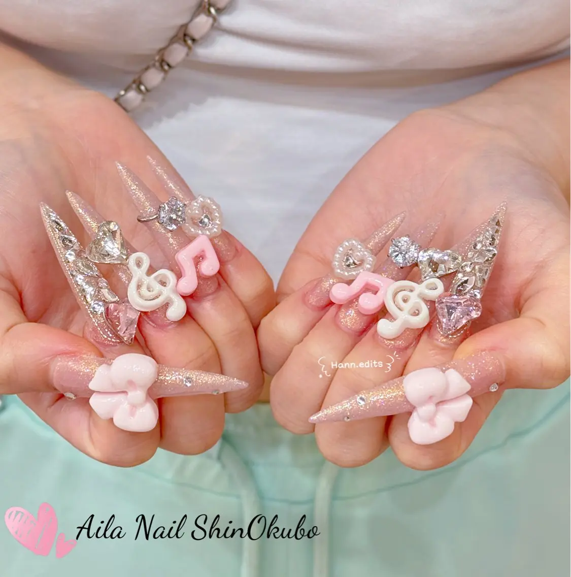 ロング 韓国風ヘア ハンドネイル Aila Nail ShinOkuboのネイルデザイン