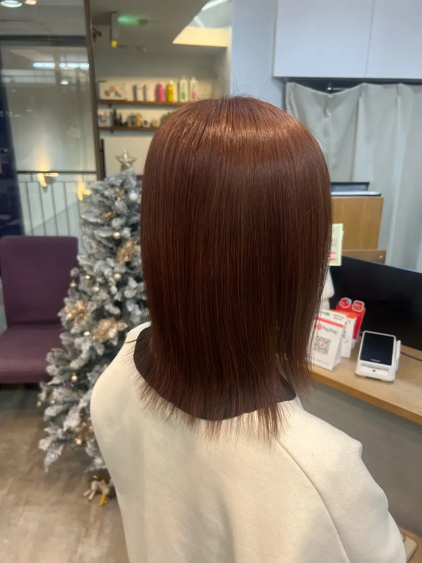 カラー ブラウンカラー オレンジ オレンジブラウン 高山 穂香のヘアスタイル