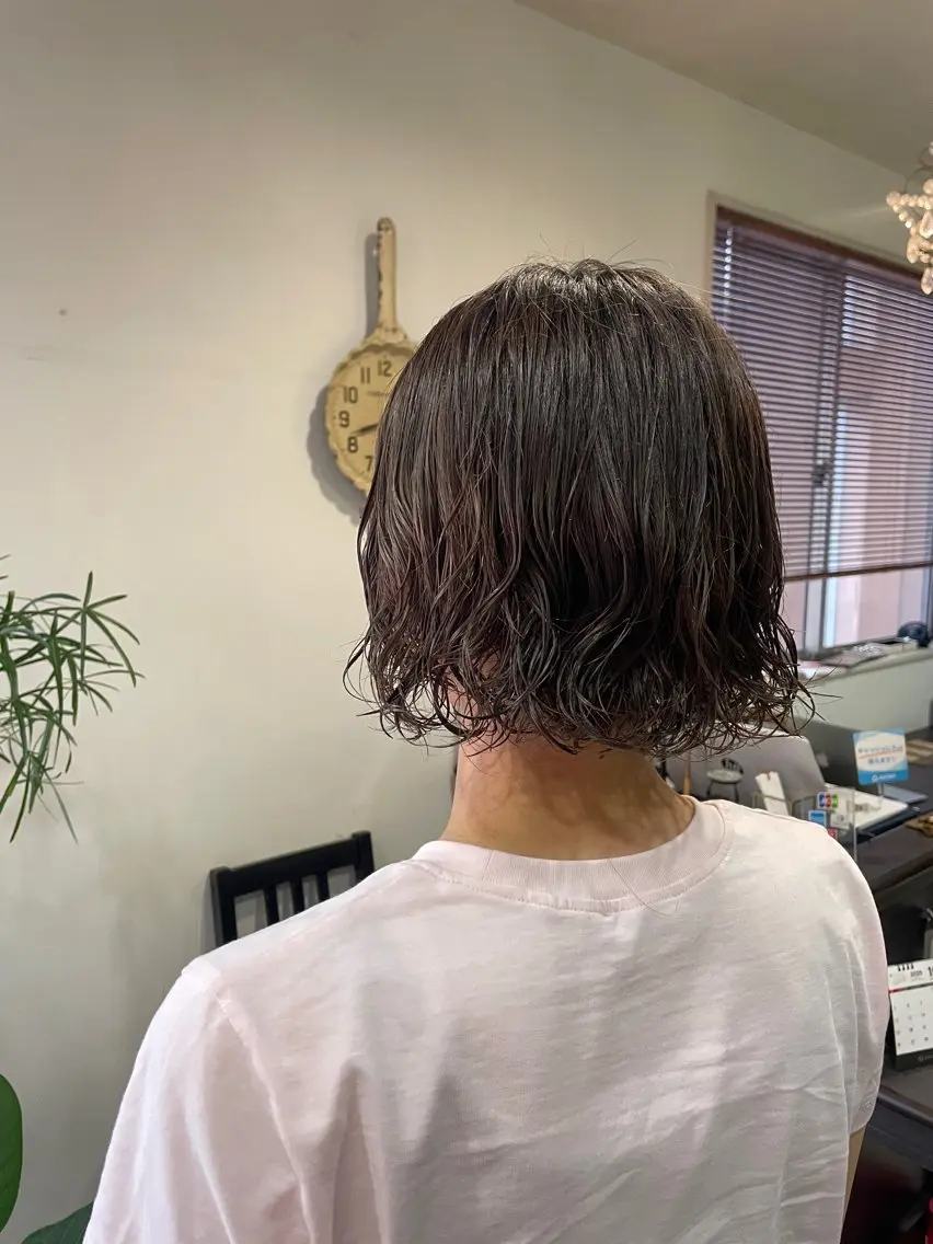 ショート パーマ 韓国ボブ👩🇰🇷 小野絢未のヘアスタイル