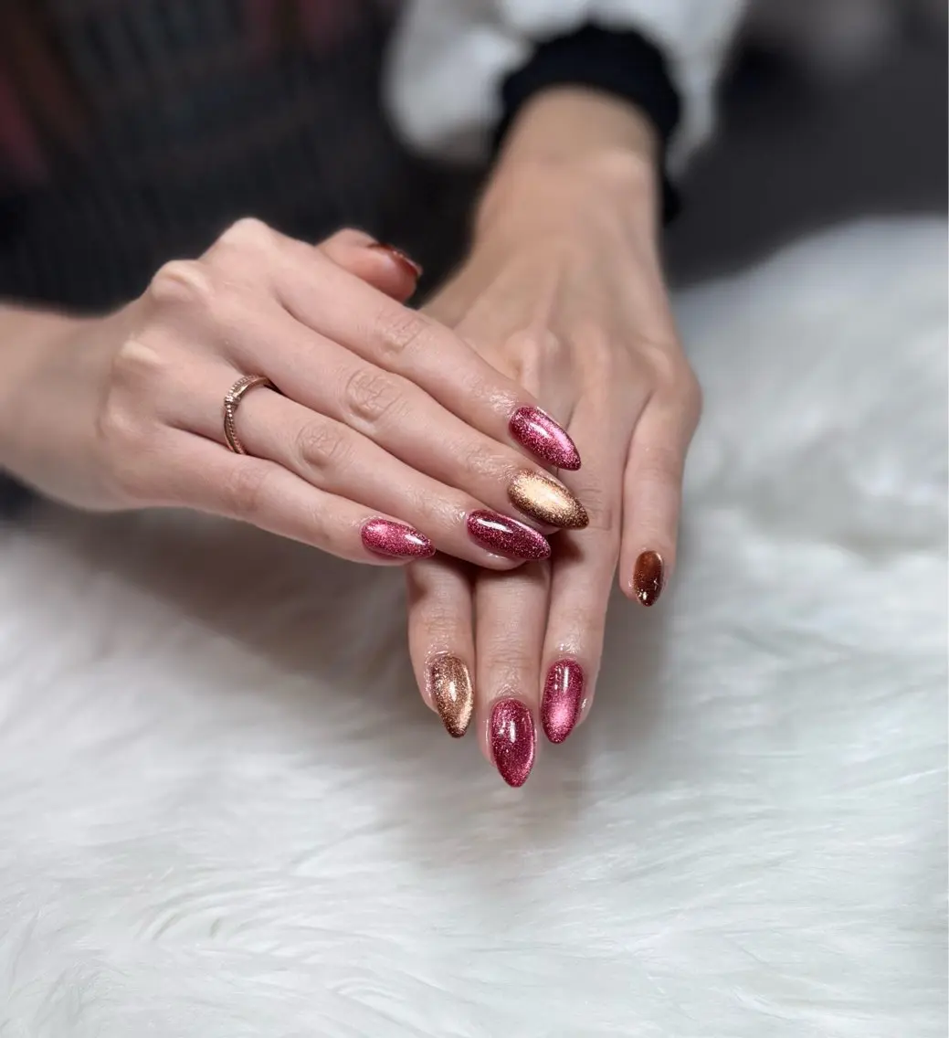ネイル アートネイル オーロラネイル ジェルネイル 韓国ネイル ロングネイル ハンドネイル Nichi Nailsのネイルデザイン