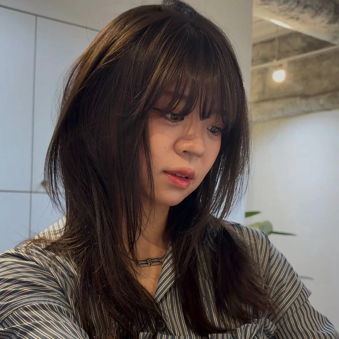 ロング カット トリートメント 心美/ブリーチなし 透明感カラーのヘアスタイル