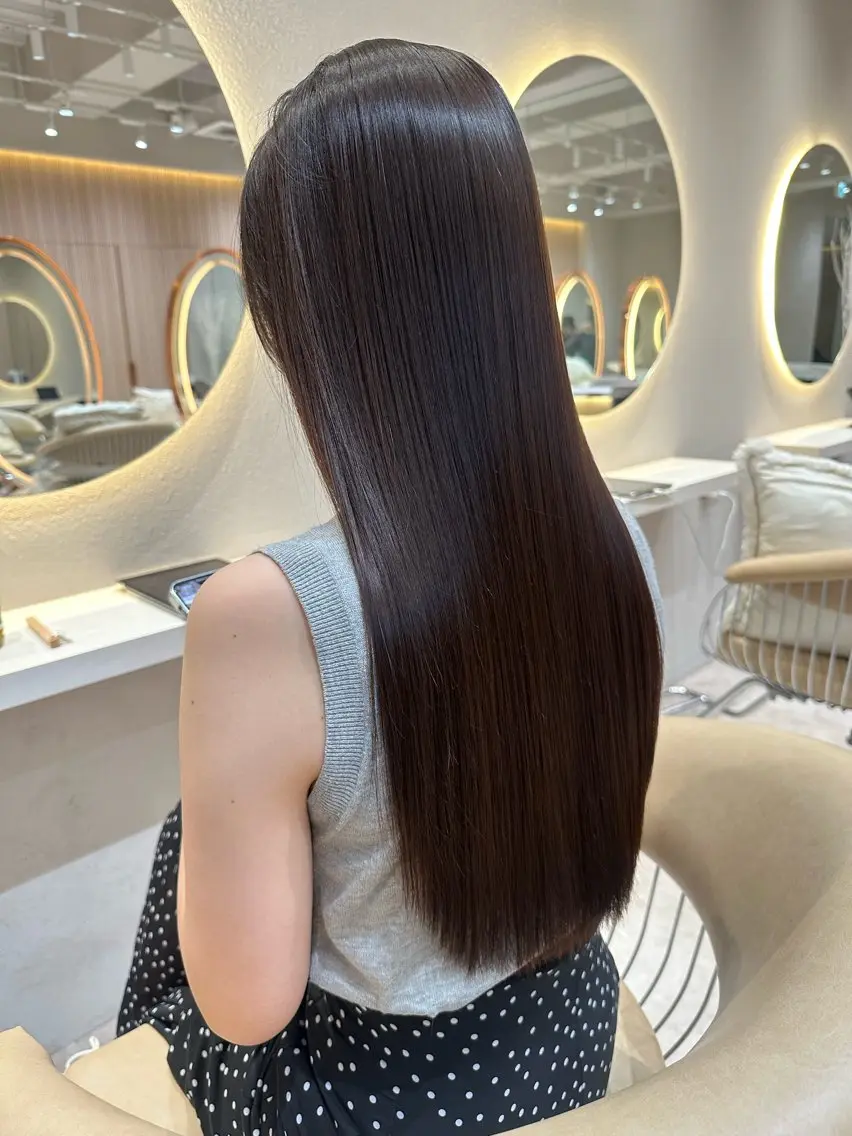 ロング ヘアカラー 縮毛矯正 トリートメント 透明感カラー/縮毛 矯正/ Kurumiのヘアスタイル