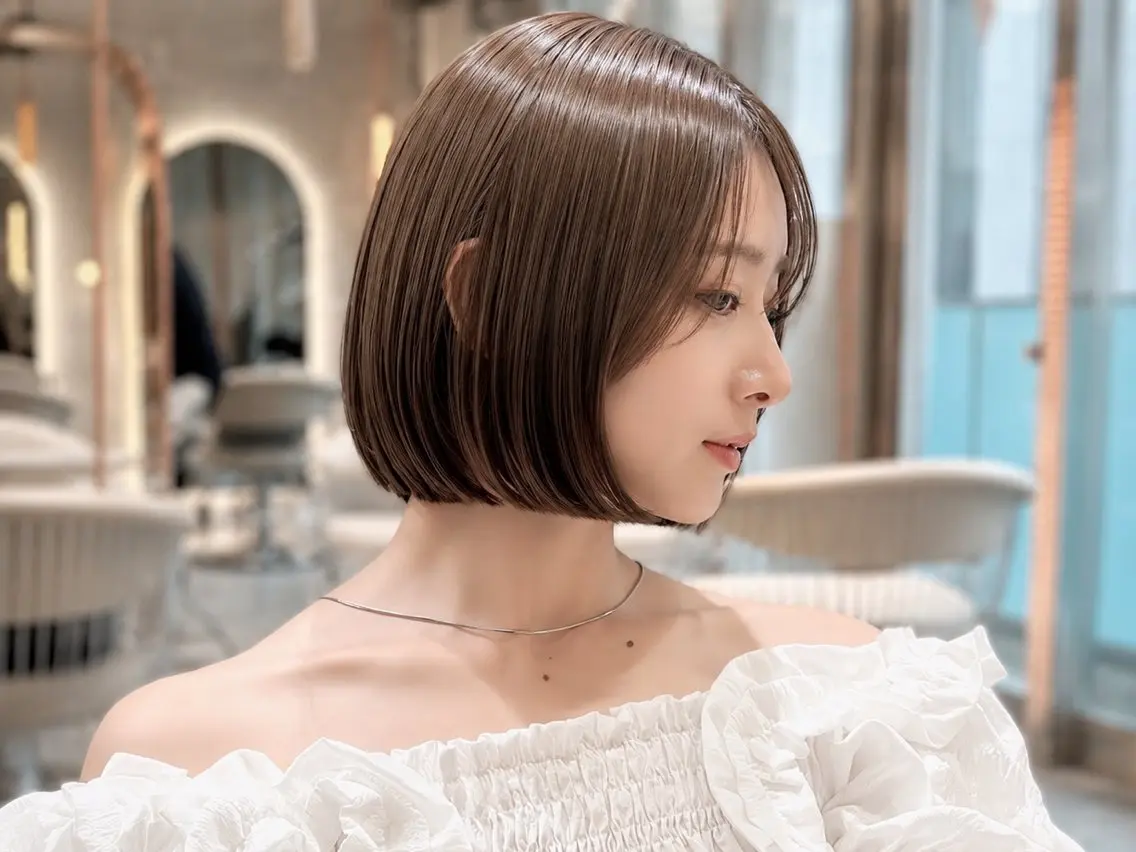 ショート カット 縮毛矯正 トリートメント 🦋韓国風レイヤー/ 艶髪矯正🦋凛太郎のヘアスタイル