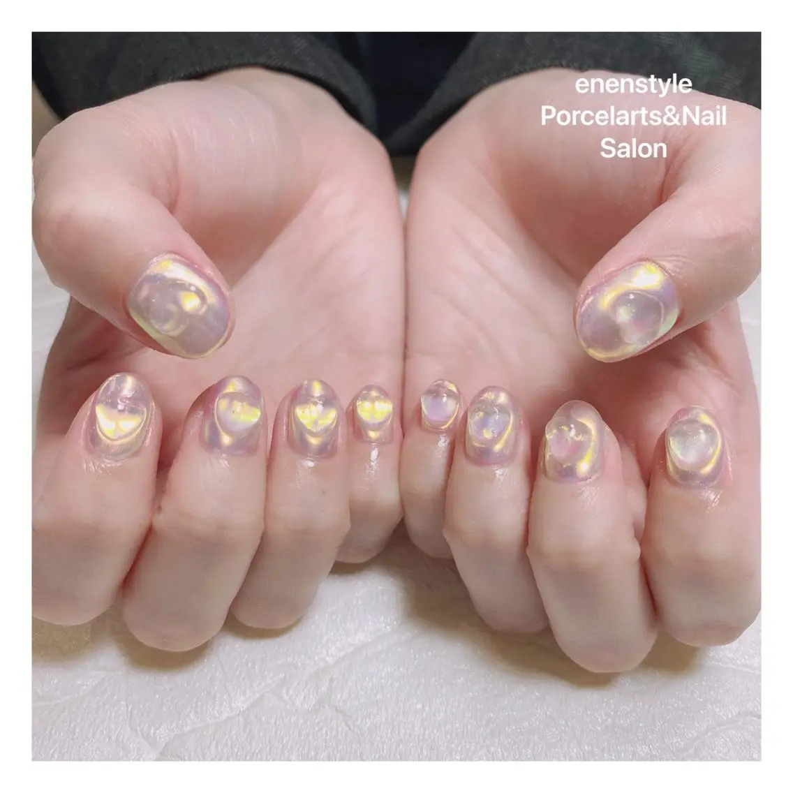 ミディアム ネイル ハンドネイル 🐾enen style 🐾のネイルデザイン