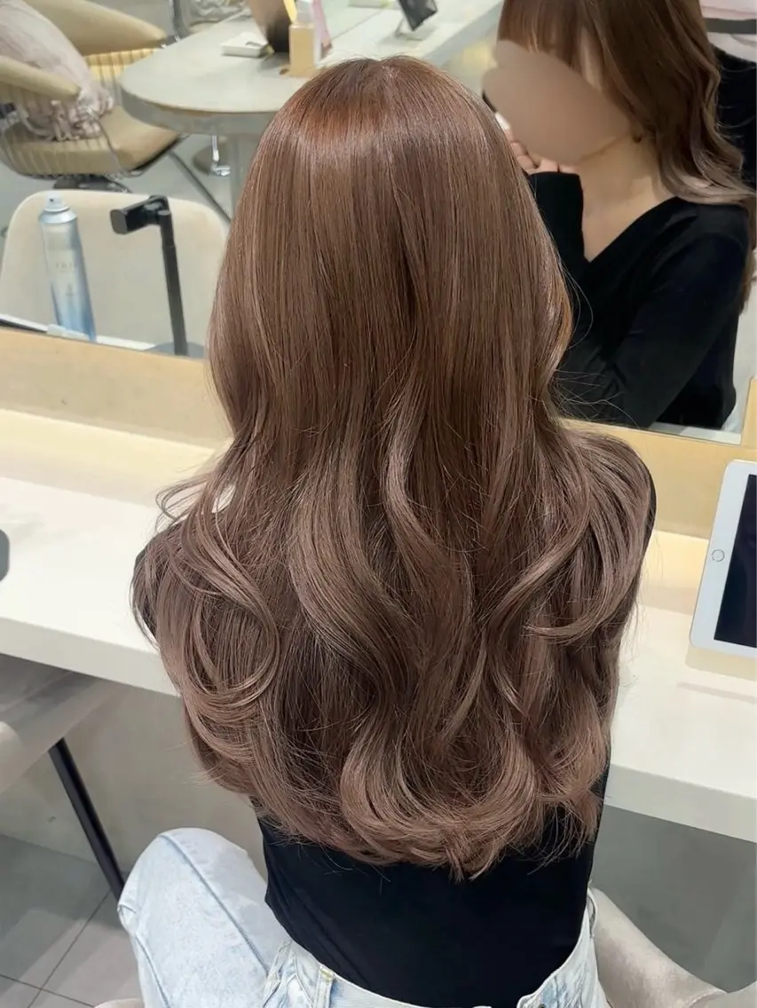 ロング カラー ブラウンカラー ヘアカラー ミルクティ/ ブラウンカラー/りおのヘアスタイル