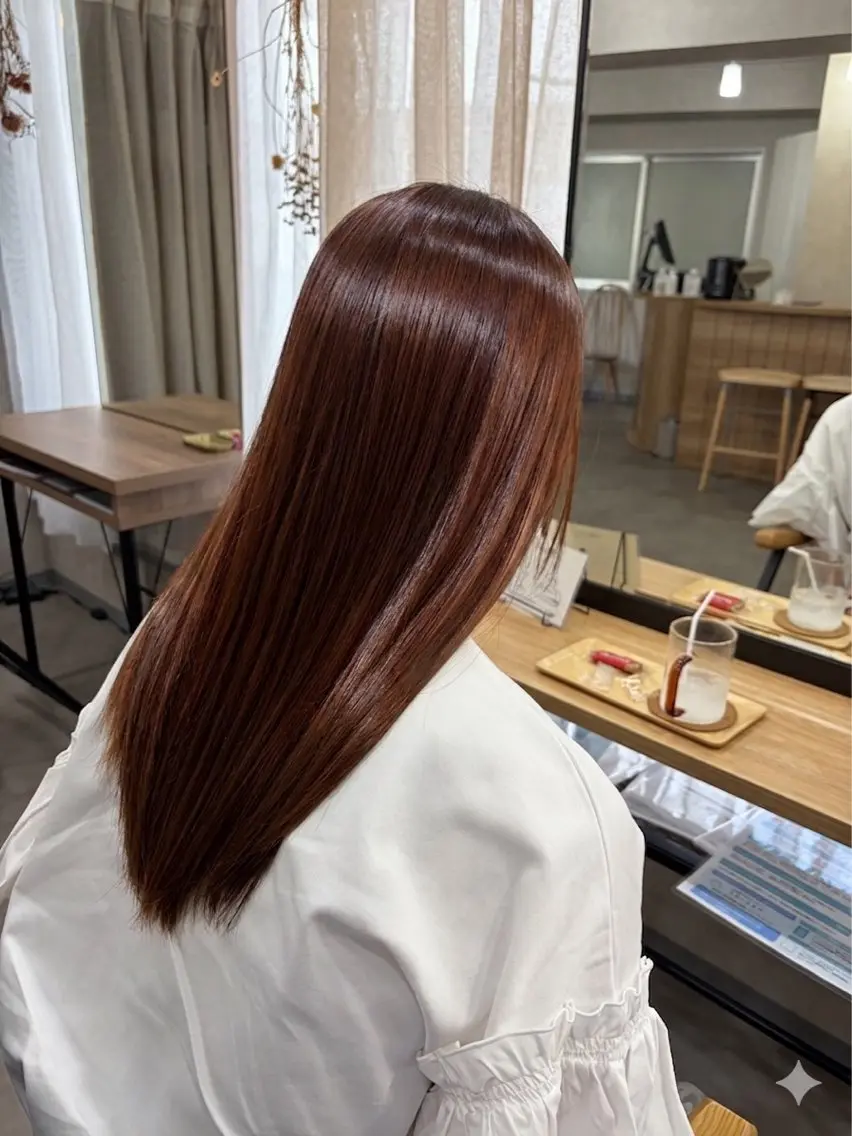 ロング 伸ばしかけ 縮毛矯正 カット 縮毛矯正 トリートメント 心斎橋/縮毛矯正/美 容師/unir 藤本のヘアスタイル