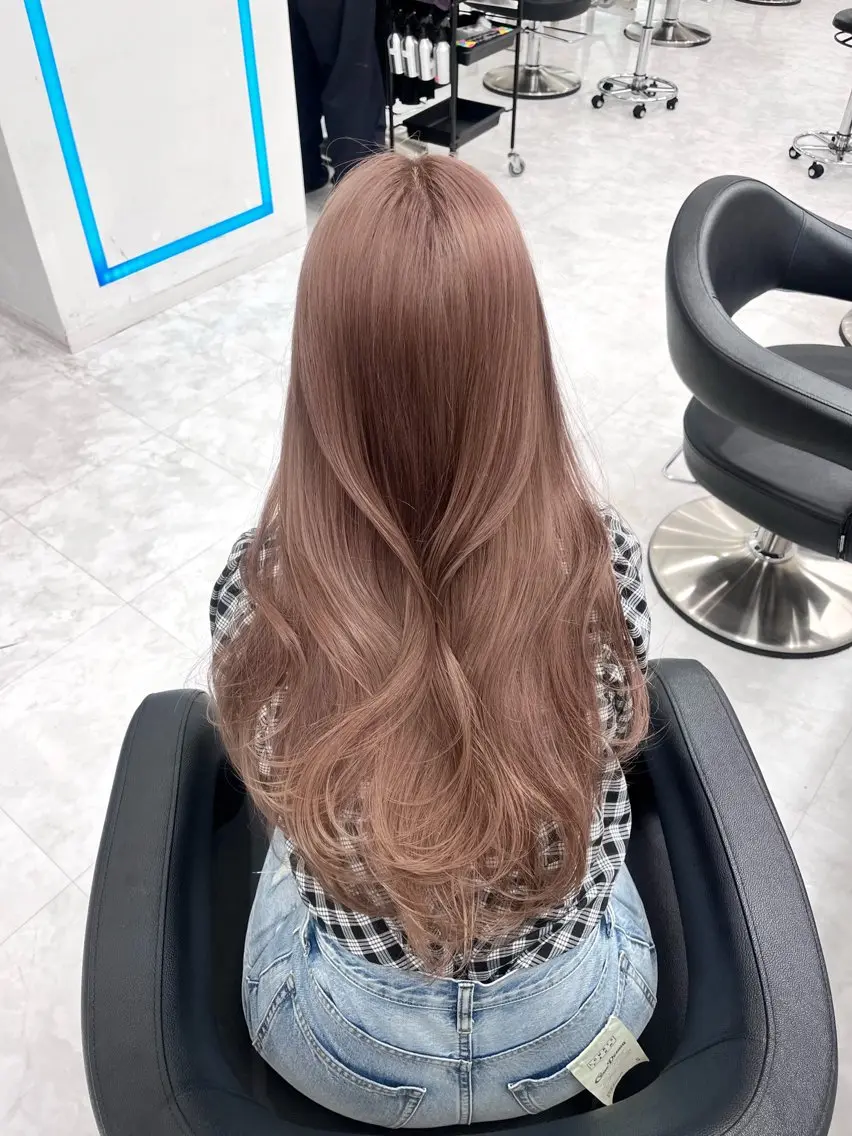 ロング ヘアカラー トリートメント ヘアセット RIKO👼🏻💓 韓国ガーリーのヘアスタイル