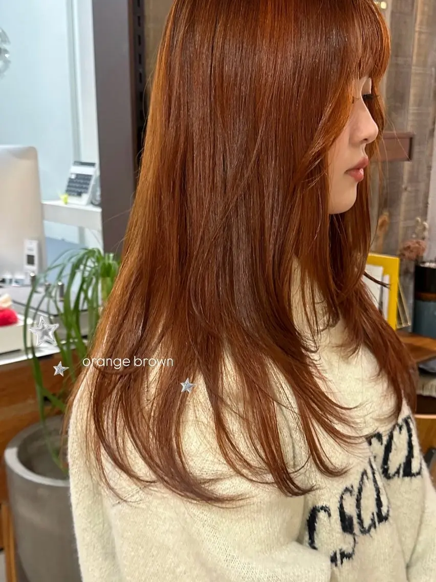カラー カット ヘアカラー トリートメント 暖色カラー/レイヤー 🌙 オノユリカのヘアスタイル
