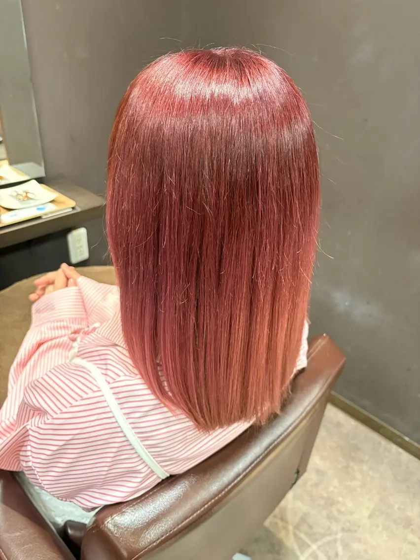 ミディアム カラー ブリーチ ピンクカラー 小池 穂果/ 府中のヘアスタイル