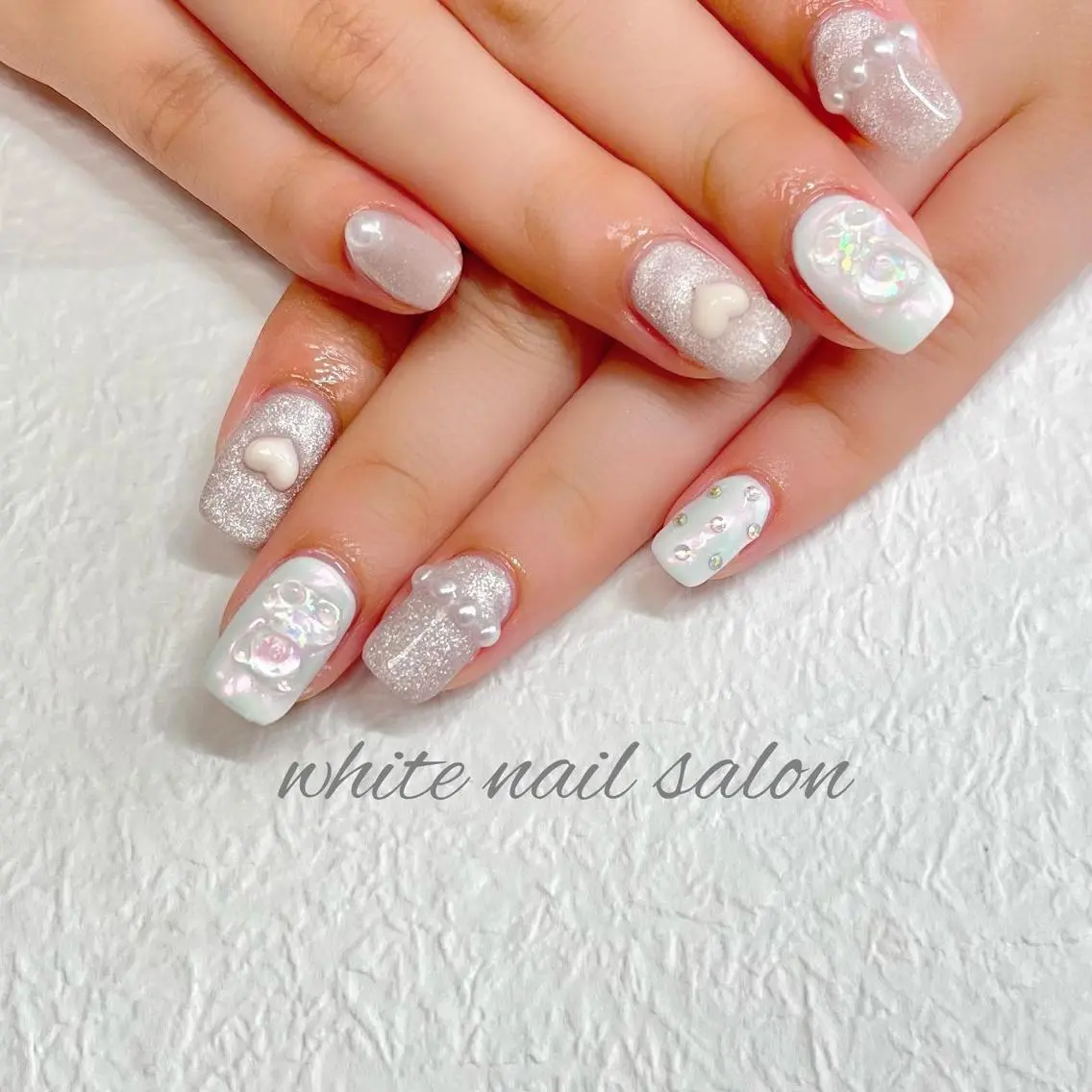 ネイル ジェルネイル ハードジェル ラメ(グリッター) 持ち込み ソフトジェル ハンドネイル white nail salonのネイルデザイン