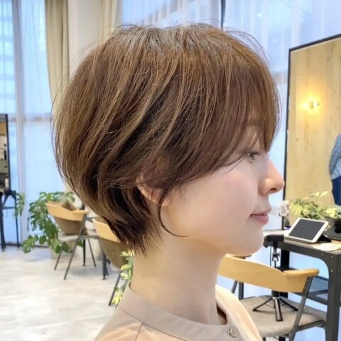 ショート ショートボブ ボブレイヤー 丸みショート ボブ くびれヘア カット トリートメント 髙井/ショート特化 /似合わせ/豊中のヘアスタイル