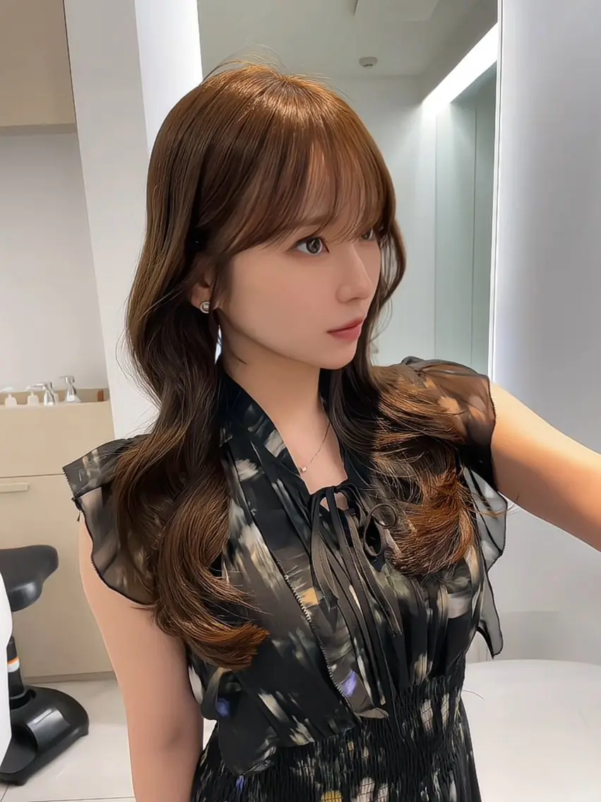 ロング カラー レイヤーカット カット ヘアカラー トリートメント レイヤーカット🎀 kanaのヘアスタイル