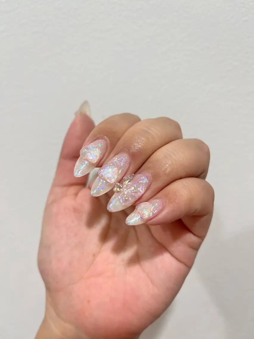 ネイル クリアネイル 氷ネイル・うるうるネイル キラキラネイル Twinkle Nail Kuboのネイルデザイン