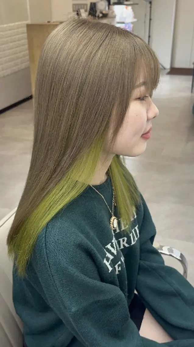 部分ダブルカラー🌈【イヤリングカラーのみ💜インナーのみ💛グラデのみ💚】の写真