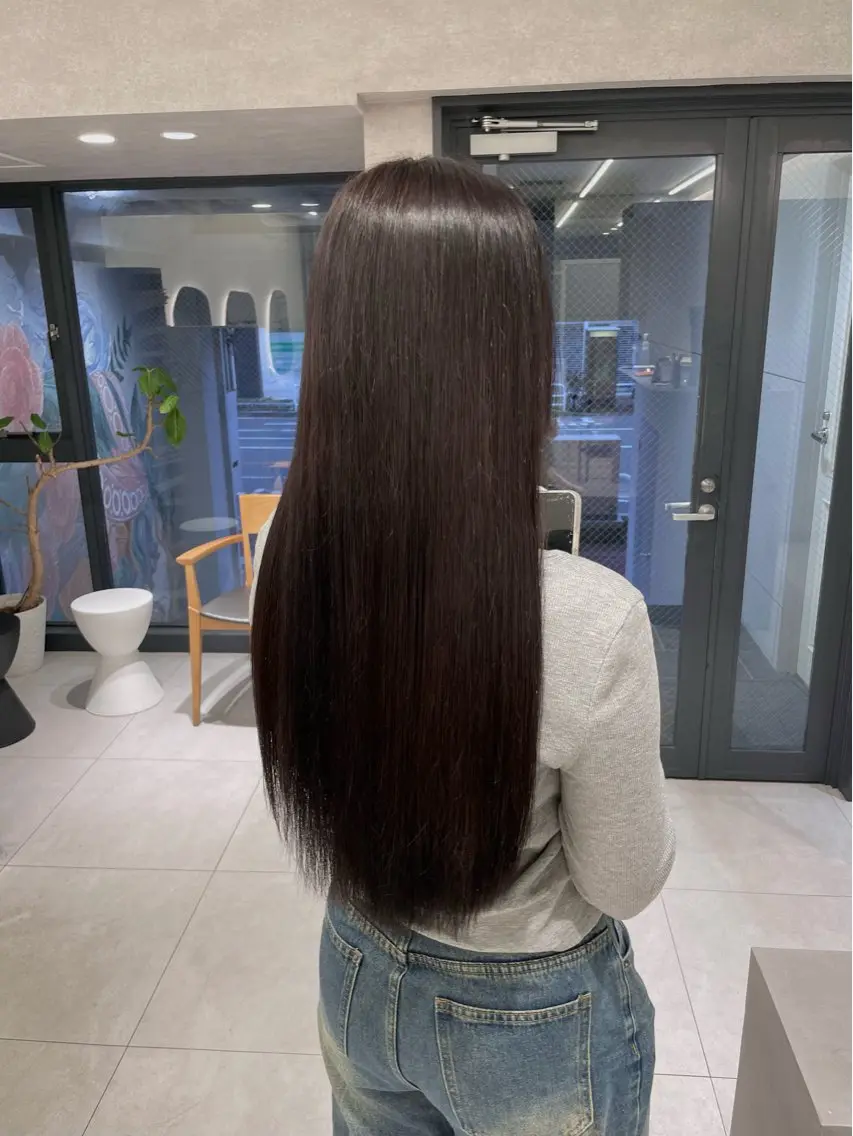 ロング カラー グレージュ ラベンダーカラー ラベンダーグレージュ ラベンダーグレー カット ヘアカラー 愛華 【geep】のヘアスタイル