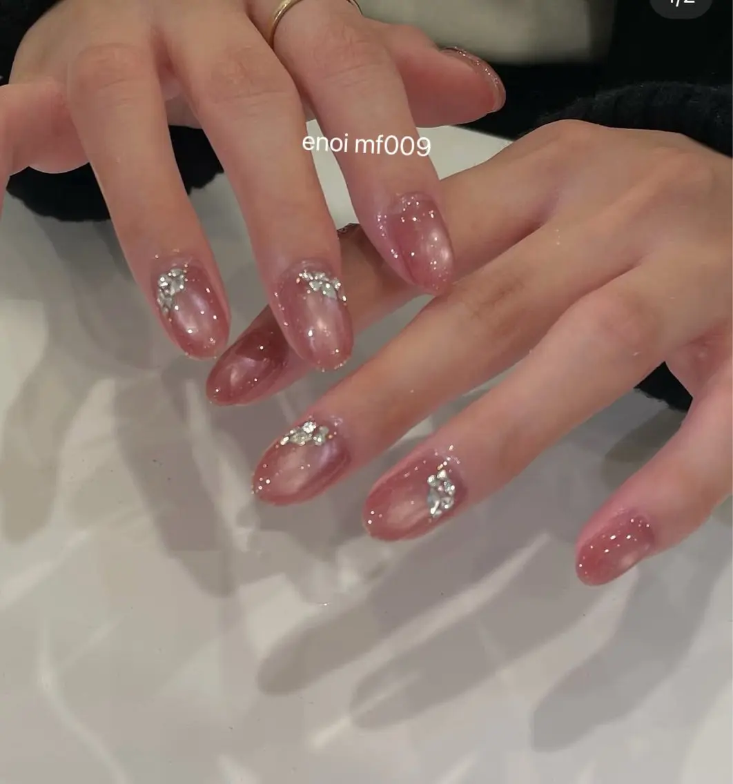 ネイル アートネイル チークネイル フラッシュネイル フレンチネイル ガラスフレンチ ハンドネイル Floria ユイのネイルデザイン