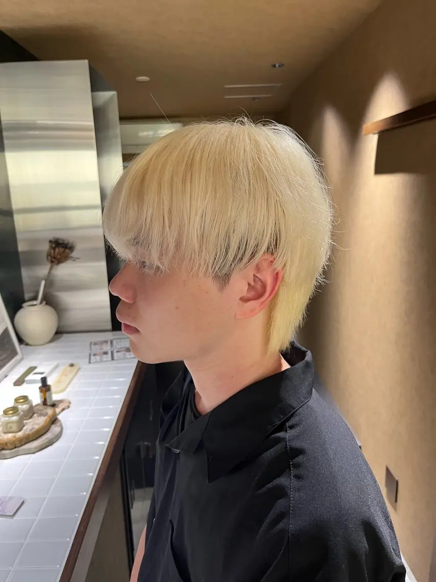 カラー メンズ ブロンド ホワイトブロンド ren /waltのヘアスタイル