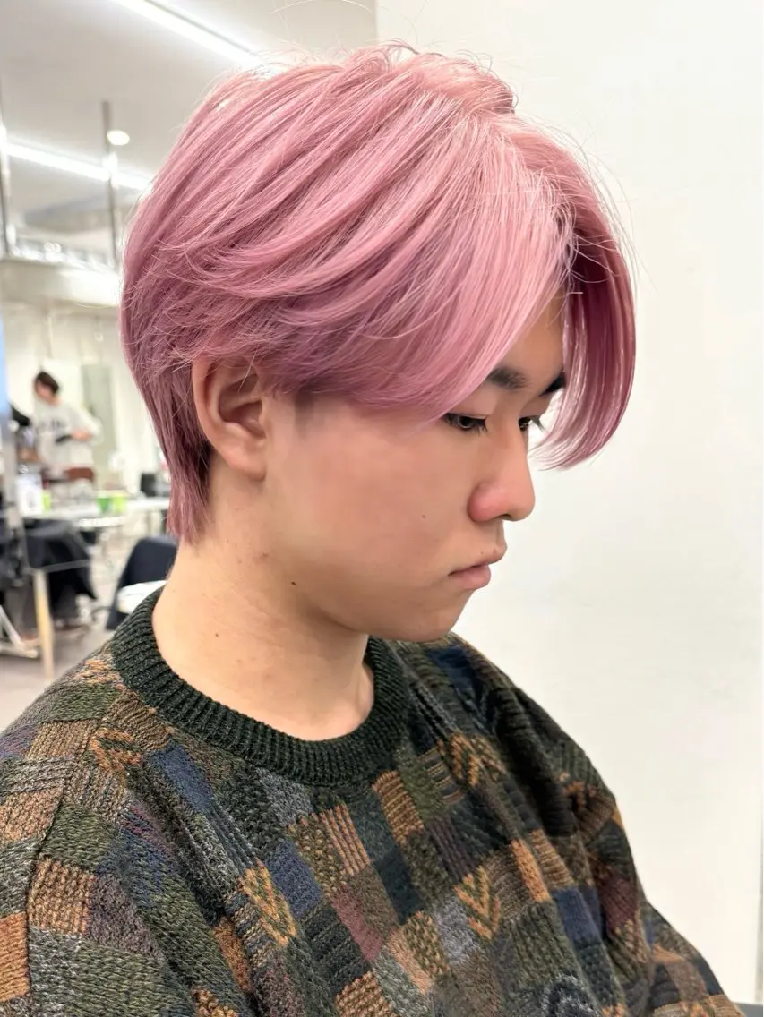 メンズ ブリーチなしダブル ブリーチカラー優海のヘアスタイル