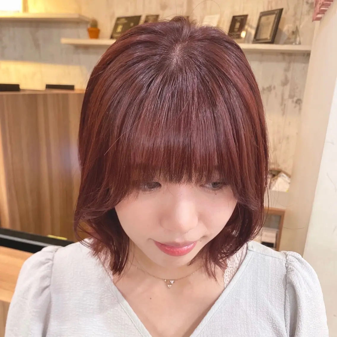 ショート カラー トリートメント ヘアカラー トリートメント shiori/暖色/ レイヤー/似合わせのヘアスタイル