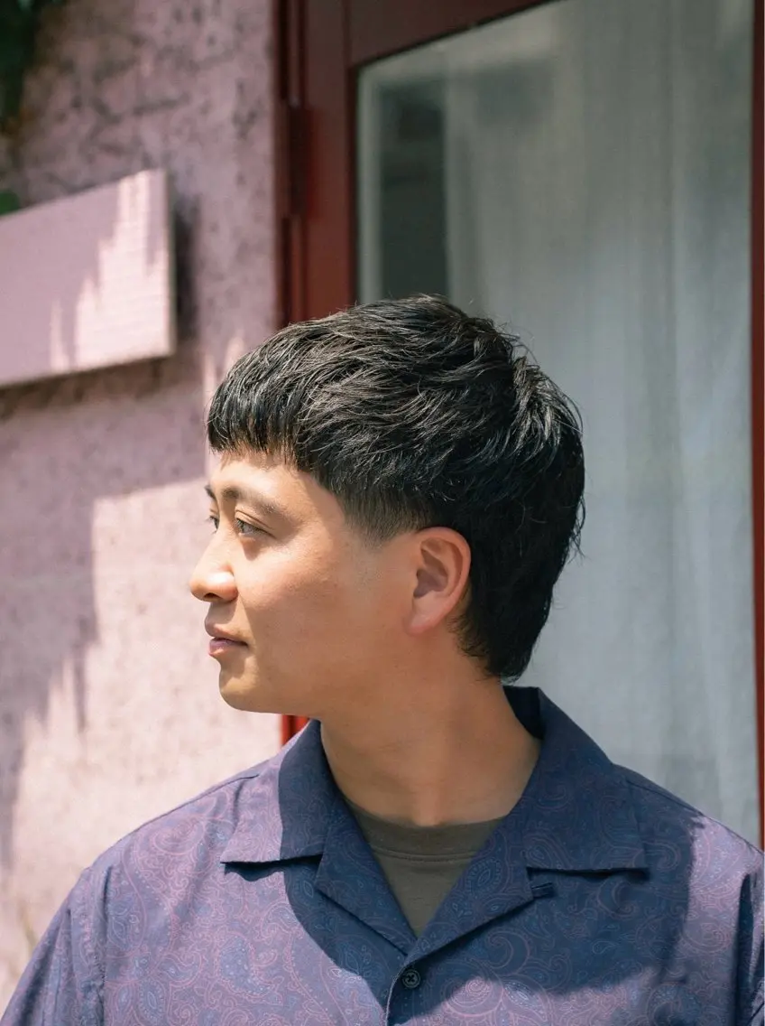 ショート カラー パーマ メンズ マレットヘア カット パーマ 🔗メンズサロン🔗 Kieのヘアスタイル