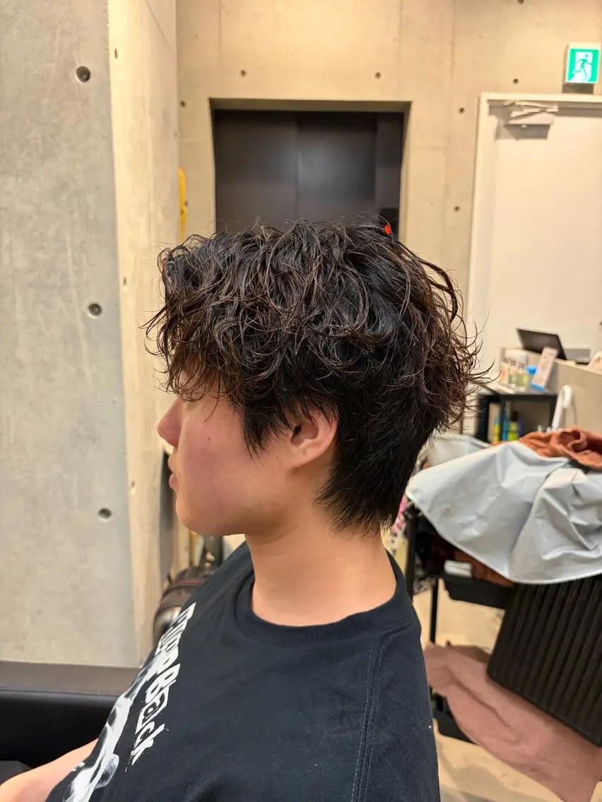 パーマ メンズ パーマ 亀田 稜太のヘアスタイル