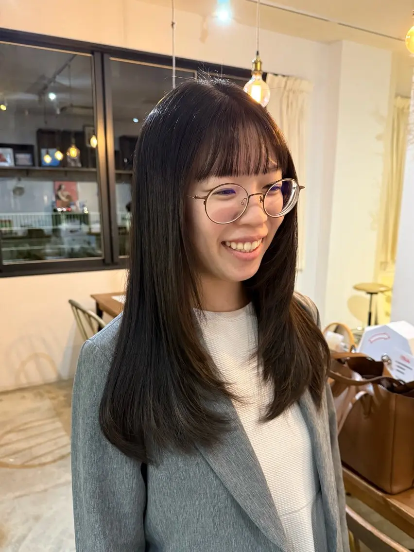 ロング パーマ 縮毛矯正 nishihama nanaのヘアスタイル