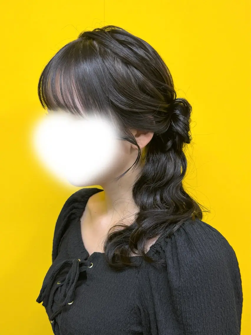 セミロング ヘアアレンジ ヘアセット 新宿|ヘアセット専門 |aira*。゚のヘアスタイル